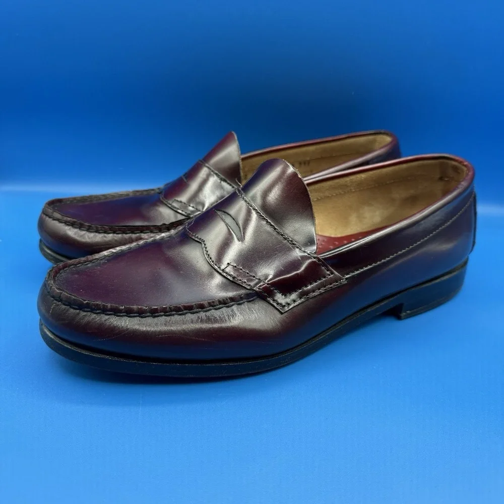 G.H. Bass & Co. Weejuns Burgundy Leather Penny Loafers Men's Size 9.5 EE